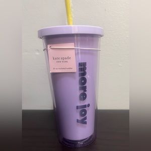 Kate Spade “More Joy” Insulated Tumbler with Re-Usable Straw